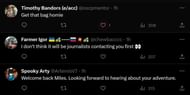 Fans commenting on the YouTuber's tweet 3/3 (Image via X)